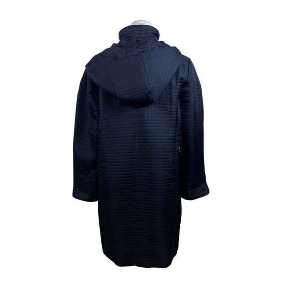 Fleet Street Womens Black Quilted Hooded Coat Button Front Lightweight Jacket S - Picture 3 of 8